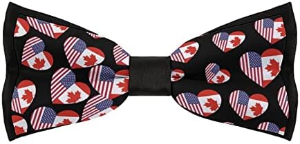WeedKeyKat Canadian American Flag Heart Funny Cocondtie Pré-amarrada laço formal laço