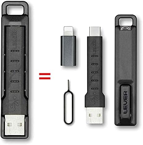 ALAVANDO EGNEGRA CAVOKIT - CABO DE CACHAIN ​​USB C - Inclui adaptador para iPhone Apple, cabo USB C curto, estojo de transporte e ferramenta SIM. Pequeno cabo USB C Keychain para Android & iPhone
