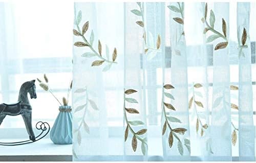 2 painéis cortinas semi -transparentes do tratamento de bordas de bordado a lápis para quarto quarto de crianças quarto 1023