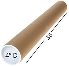 Tubos de correspondência Tubeequeen com tampas, 4 polegadas x 36 polegadas comprimento utilizável