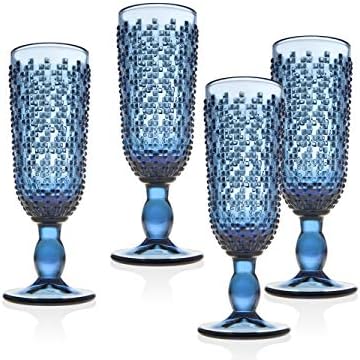 Double Old Modyed Glases Beverage Glass Cup Alba por Godinger - Blue - Conjunto de 4