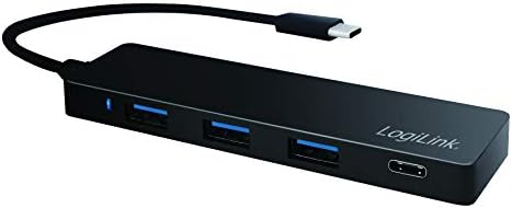 Logilink USB Hub para PC/Laptop Habitação de alumínio preto preto 3+1 porta