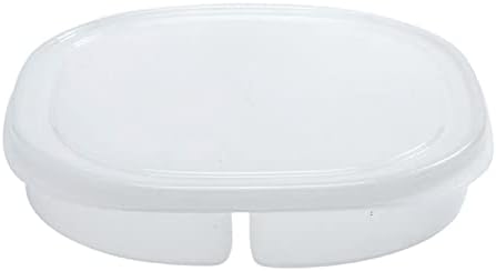 Giligege Caixa de armazenamento de geladeira transparente com tampa de quatro divisões gengibre