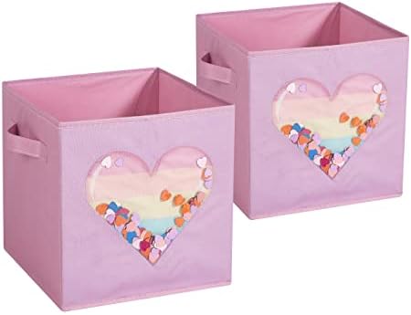 Heritage Kids Heart Light Up Up Countsible Storage Cube, conjunto de 2, 10 x10