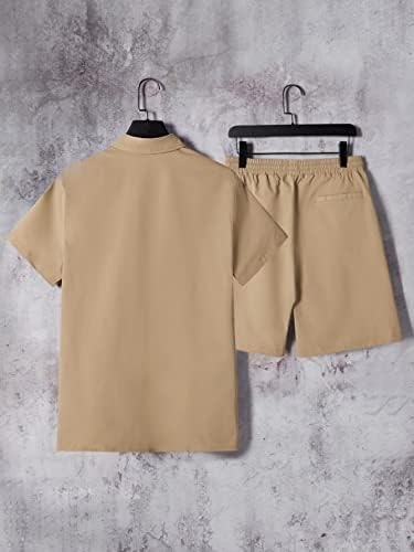 Nibhz roupas de duas peças para homens camisa gráfica slogan e shorts de cintura de cordão sem tee