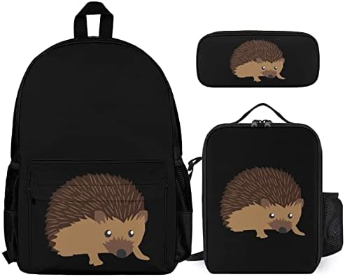 Backpacks de ouriço fofos sets para viagens escolares impressões de mack