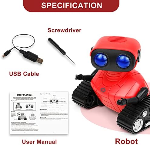 Brinquedo de robô de Bompow, brinquedos de robô de controle remoto com olhos LED e braços flexíveis, caminhada
