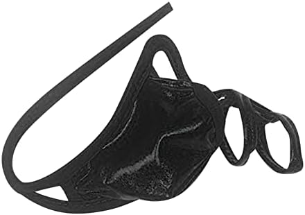 Men Sexy Briefs C String Underwears PU Couro Correia esticada Bolsa Bolsa