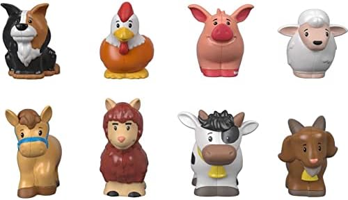 Fisher-Price Little People Toys Toys Fazenda Figura Animal Figura de 8 peças Conjunto para fingir