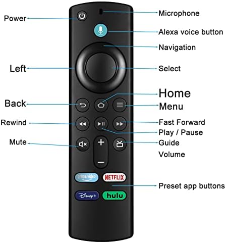 Substituição para Voice Remote Compatível Fire TV Stick Fire TV Cube e Fire TV