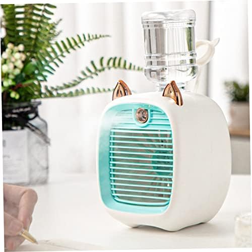 Refrigerador de ar evaporativo, ar condicionado portátil de 2 em 1 com tanque de água, 3 velocidades de cartoon USB Fan, umidificador para dormitório doméstico