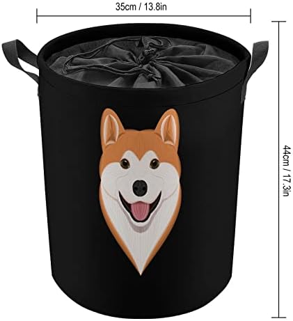 Desenho animado akita cão dobrável cesto de lavanderia grande cesto de lavanderia cesto de armazenamento leve
