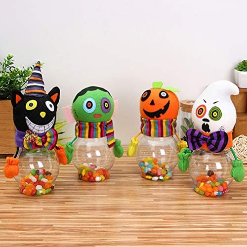 Decorações domésticas de Halloween do Partido, fofo Halloween Jar Plástico Presente Biscoito Alimento