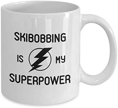 Skibobbing é minha superpotência caneca de café Skibobber colegas de trabalho Gift Hobby Travel