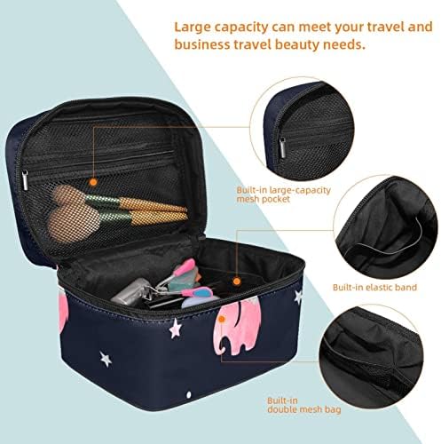 Saco de bolsa de maquiagem por portátil de bolsa de viagem portátil de elefante para mulheres e meninas