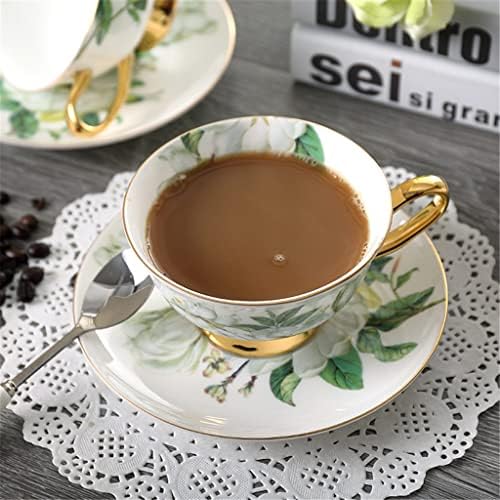 N/um estilo europeu de 15 porcelana de porcelana xícara de café e pires Inglês Tea de chá da tarde Conjunto de café