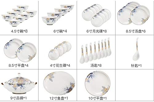 Conjunto de talheres placas de ceram 46pcs porcelana sol utensília