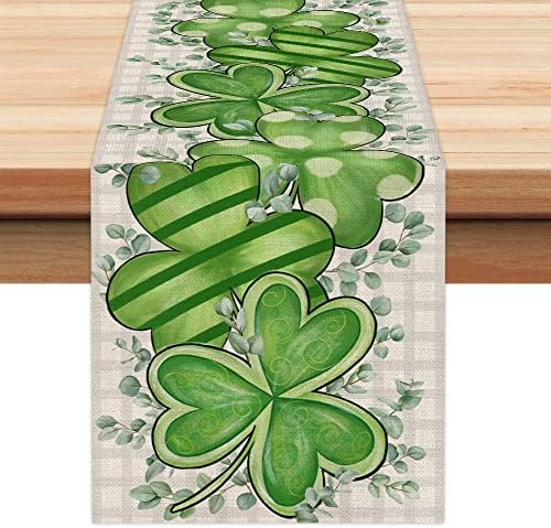 Arkeny St Patricks Dia Green Shamrock Placemats 12x18 polegadas Conjunto de 4, decoração de férias sazonal de