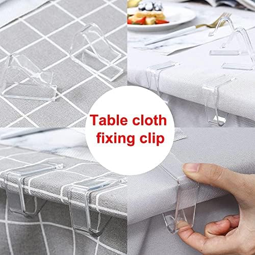 Barafat 24 PCS Clipes de toalha de mesa de plástico, suporte de cobertura de mesa transparente, clipes de