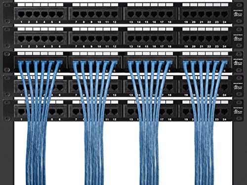 MONOPRICE 113656 CABO DE PACTO Ethernet CAT7 - 1 pés - azul | Flexboot RJ45 encalhado 600MHz S/FTP