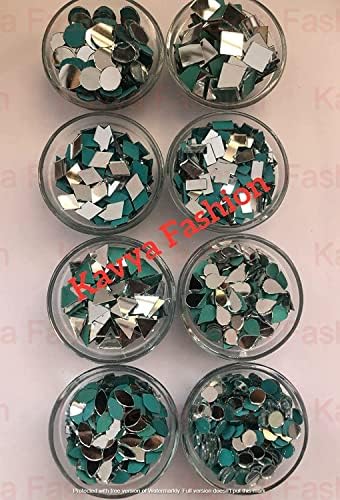 Kavya Fashion 8 Shape Mirror Kit para fabricação de jóias, outro trabalho de cola de tecido livre artesanal