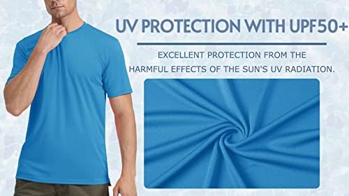 Tacvasen Men's UPF 50+ Camisetas de proteção solar rápida Mangas curtas de mangas curtas Camisas