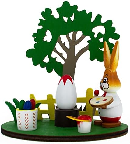 Bestpysanky artesan coelho pintando ovos de páscoa estatueta 4,2 polegadas