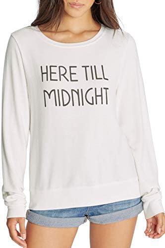 Wildfox feminino Baggy Beach Manga Longa Pullover Sweatshirt
