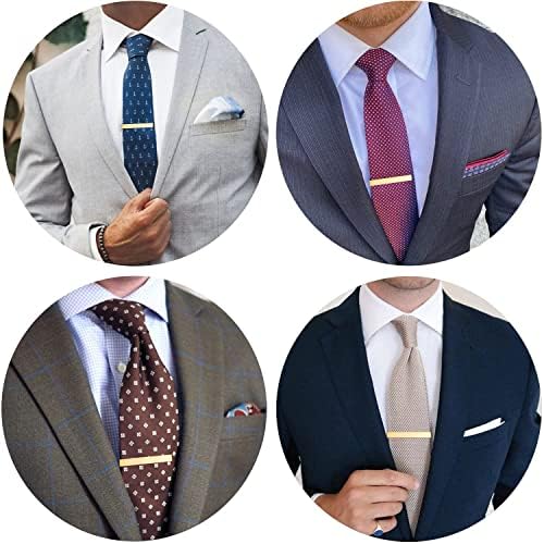 Hawson clipe de gravata de 2 polegadas para homens em 1pcs/ 3pcs/ 4 pcs, clipe de barra de amarração para a gravata Skiny de masculino, conjunto de presentes de clipe de pino para trabalhar