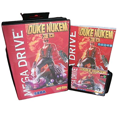 Aditi Duke Nukem 3d Japan Capa com caixa e manual para MD Megadrive Gênesis Console de videogame de 16 bits