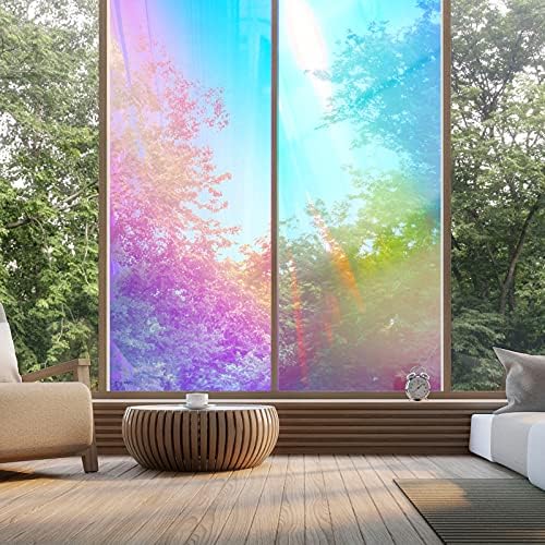 Filme holográfico de janela clara Janela iridescente Dicroic Film Decorativo Adesivo de vidro auto-adesivo