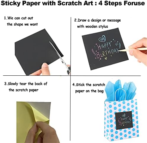 18 PCs Papel Sacos de presente com papel de papel de papel de papel de papel de papel de papel