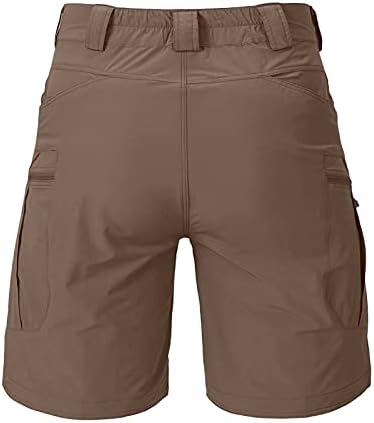 Shorts de carga de tecido wenkomg1 para homens, cintura elástica casual de cor sólida na altura do joelho atlético