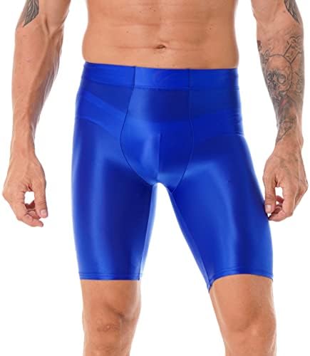 Jhaoyu Men's Compression Sports shorts apertados de cor sólida de cor esportiva de nadar atlético