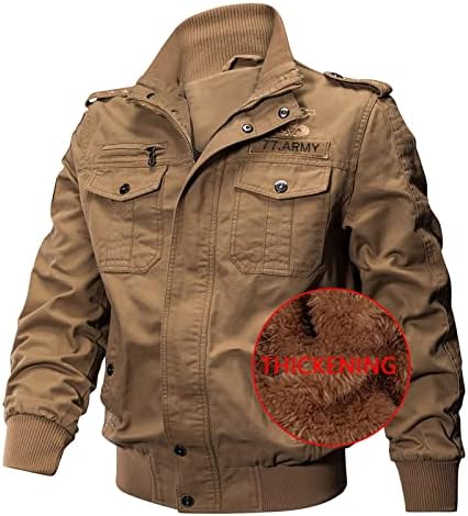 Ymosrh masculino casaco de outono masculino roupas militares zíper bolso de casacos de moda de