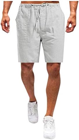 Shorts de linho de algodão masculino de beuu