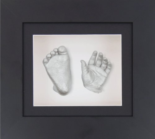 Babyrice New Baby Casting Kit com estrutura de exibição de caixa 3D preta de 6x5 /Montagem preta/backing branco/tinta prateada
