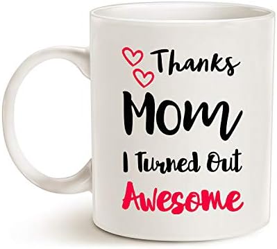 Presentes do Dia das Mães da Mauag Mug Funny Mom da filha filho, obrigado, mãe, saí com uma caneca