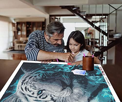 ZGMAXCL 5D Kit de pintura de diamante DIY para adultos e crianças redondo broca completa gem tigre