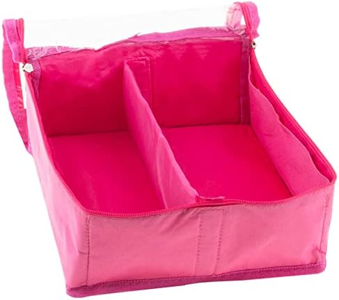Missouri Star Storage Bag para tecidos pré -cortados para acolchoado | O organizador da caixa de costura detém quartos de gordura, pacotes de charme, bolos de camada | Caixa de porte de tela com divisores removíveis, rosa pequeno, não 4569