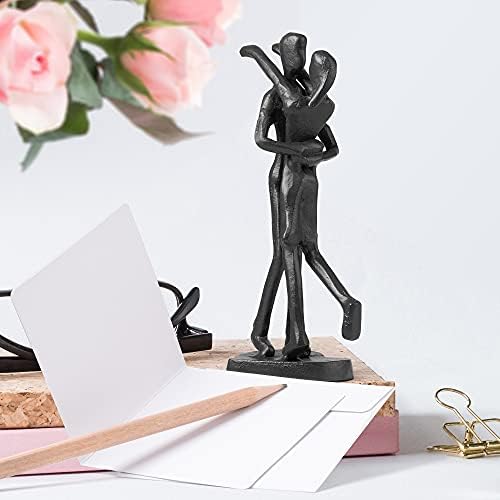 Escultura de ferro artesanal sennesy de dois corações - um presente romântico para casamentos e aniversários arte