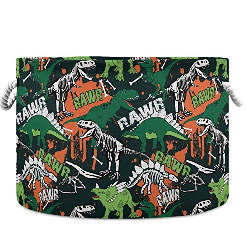 Visesunny Dinosaur Funny Funny Style Laundry Cestas de tecidos Caixa de armazenamento de armazenamento