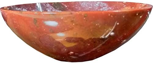 Allomin® Natural energizado Pedra de Blood com Chakra Symbol Healing Crystal Bowl