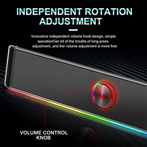 Zhuhw 3,5 mm de estéreo Surround Music Smart RGB Speakers Som Som Bar para Computer PC Notebook Loudspeakers