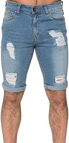 Miashui Ponto fofo de jeans de jeans de jejos de jeans de jeans elástica cinco shorts shorts Micro Wear Calça Men Little Fuzzy