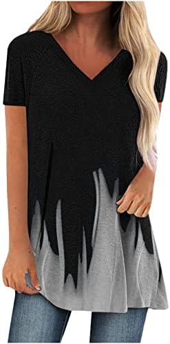 Fall Summer Tshirt Senhoras de manga curta Moda de algodão V Gráfico de pescoço Camiseta casual para meninas adolescentes i1