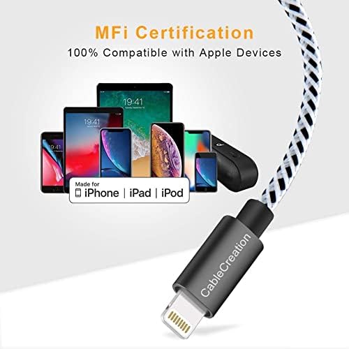 Cablecreation curto Cabo Micro USB Pacote de 0,5ft com um raio curto para o cabo USB [certificado MFI]