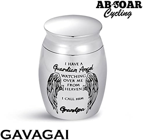Gavagai Guardien Angel Wings Silver Mini Urns for Human Ashes avô Cremação de lembrança 1.6