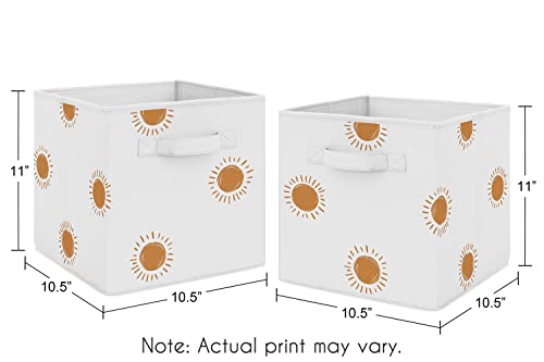 Sweet jojo projeta laranja e branca boho sol dobrável tecido de armazenamento de armazenamento bins organizador