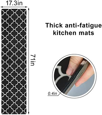 Fixseed Long Kitchen Mat Coscada Anti-Fatiga Tapete de Cozinha 17,3 x 71 Não Skid impermeável tapete de conforto